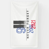 WTC 911 Patriottisch Vergeet nooit 20e Jubileum Spandoek (Verticaal)