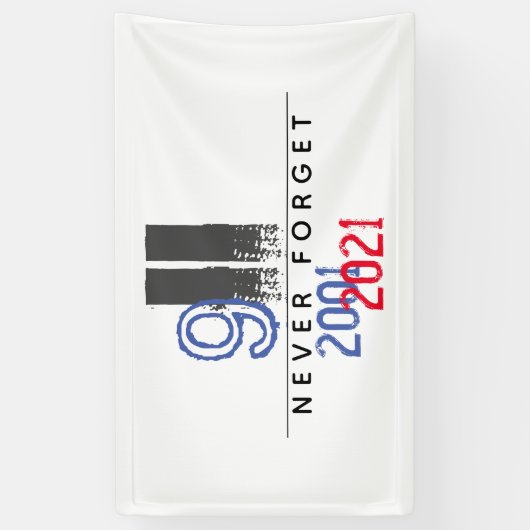WTC 911 Patriottisch Vergeet nooit 20e Jubileum Spandoek (Verticaal)