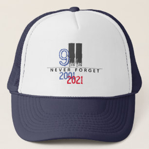WTC 911 Patriottisch Vergeet nooit 20e Jubileum Trucker Pet
