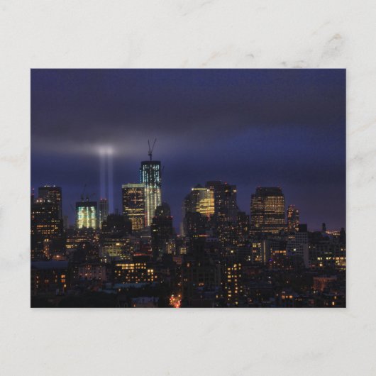 WTC Tribute in Light - 9/11/2011 in twiight Briefkaart (Voorkant)