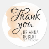 Wtercolor Burnt Oranje Terracota Hartelijk dank Ronde Sticker (Voorkant)