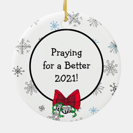 WTF 2020 Santa en Elf in de Facemask Keramisch Ornament (Achterkant)