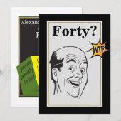 wtf 40th Birthday Party Funny Mannen Birthday Kaart (Voorkant / Achterkant)