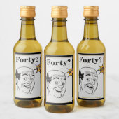 wtf 40th Birthday Party Funny Mannen Birthday Wijn Etiket (Flessen)