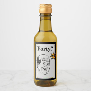 wtf 40th Birthday Party Funny Mannen Birthday Wijn Etiket