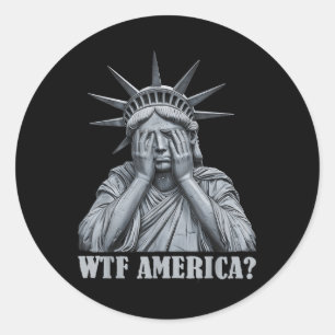 WTF America_Anti-Trump Politieke en Democratie Ronde Sticker
