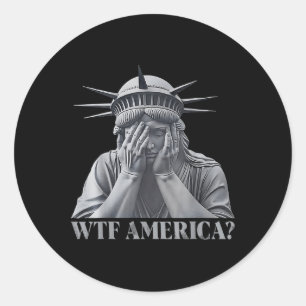 WTF America_Anti-Trump Politieke en Democratie Ronde Sticker
