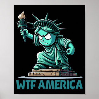 WTF Amerika Anti-Trump Politieke en Democratie Poster