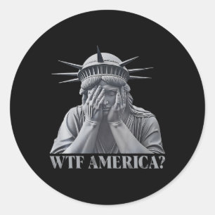 WTF Amerika Anti-Trump Politieke en Democratie Ronde Sticker