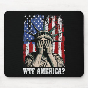 WTF Amerika Anti-Trump Vrijheidsbeeld VS Vlag Muismat