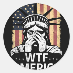 Wtf Amerika Anti-trump VS Politiek En Democratie Ronde Sticker