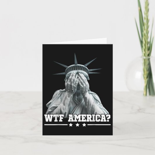WTF Amerika huilt Vrijheidsbeeld Patriottische Des Kaart (Voorkant)