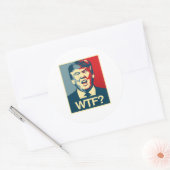 WTF - Anti-Trump Poster - Anti-Trump - Ronde Sticker (Envelop)