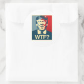 WTF - Anti-Trump Poster - Anti-Trump - Ronde Sticker (Tas)