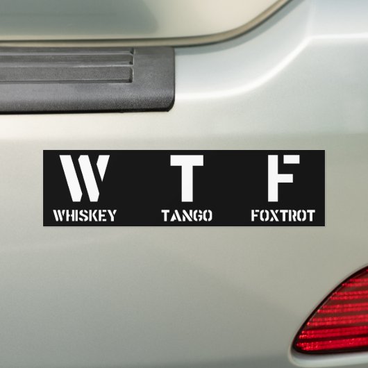 WTF BUMPERSTICKER (Op auto)