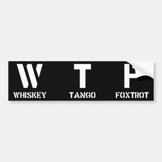 WTF BUMPERSTICKER (Voorkant)