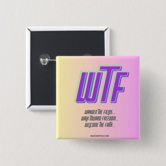 WTF-Button Vierkante Button 5,1 Cm (Voorkant /achterkant)