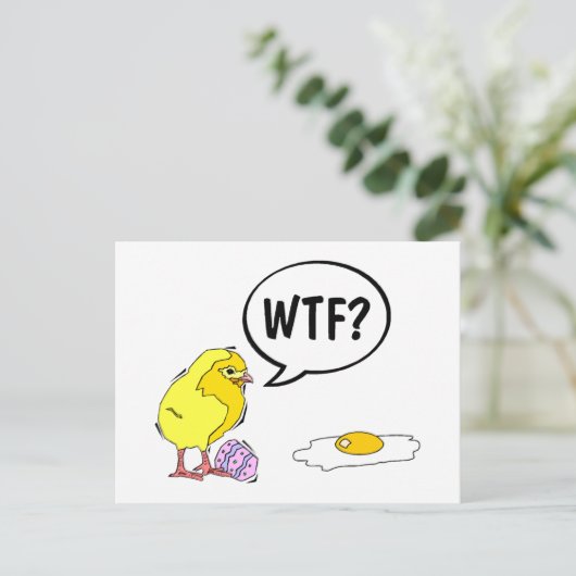 WTF Chick Briefkaart (Staand voorkant)