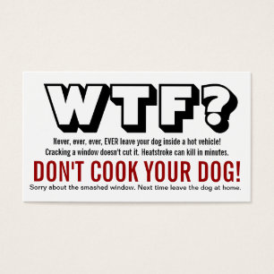 WTF? Dog links in hotline waarschuwing Visitekaartjes