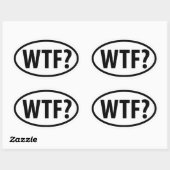 WTF? Euro stijl auto embleem Ovale Sticker (Vel)