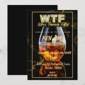 WTF Fifty Men's 50th Birthday Party Download Kaart (Voorkant / Achterkant)