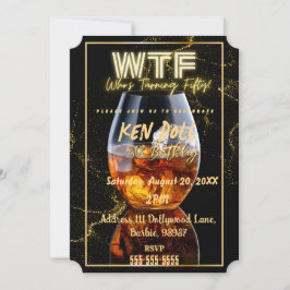 WTF Fifty Men's 50th Birthday Party Download Kaart