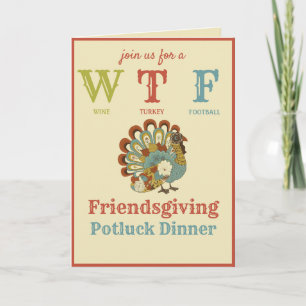 WTF Funny Thanksgiving Friendsgiving Kaart