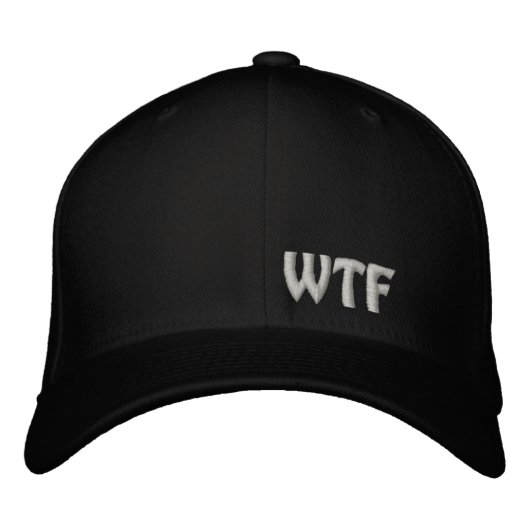 WTF Geborduurde Baseball Hat Flexfit Wool Pet (Voorkant)
