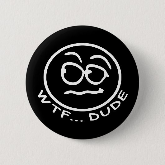 WTF Guy Smilie Ronde Button 5,7 Cm (Voorkant)