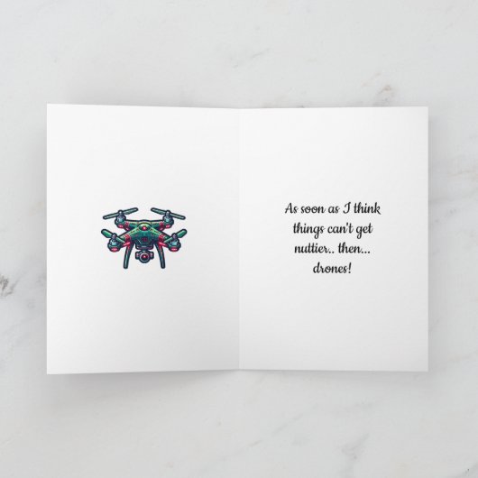 WTF is aan de gang? Grappige drone vriendschap Kaart (Binnen)