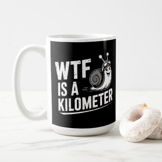 WTF is een kilometer Koffiemok (Met donut)