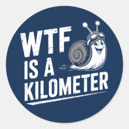 WTF is een kilometer Ronde Sticker