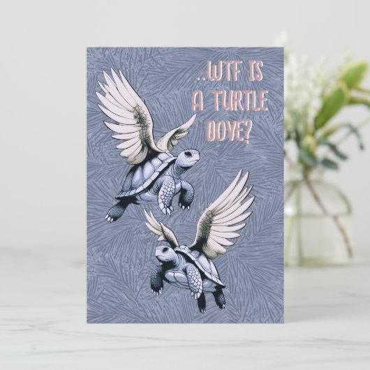 WTF is een Turtle Dove Funny Christmas Holiday Kaa Feestdagenkaart (Staand voorkant)