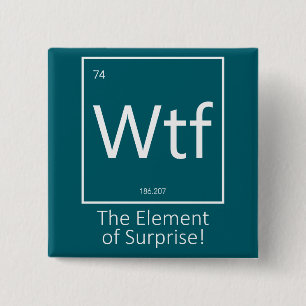 Wtf Leuk, Periodiek Systeem Stijl Vierkante Button 5,1 Cm