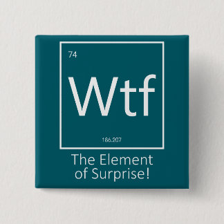 Wtf Leuk, Periodiek Systeem Stijl Vierkante Button 5,1 Cm