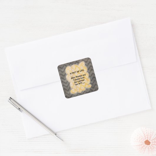 WTF Leuke Feiten Vierkante Sticker (Envelop)