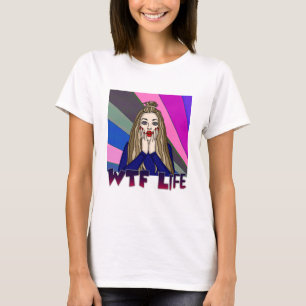 WTF-levensduur Pop-stijl-juffrouw bij uitstek T-shirt