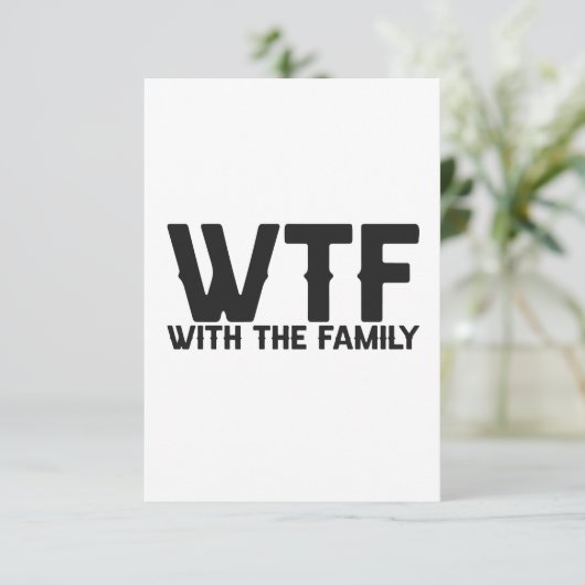 WTf met de familie Funny Summer Vakantie overeenko Bedankkaart (Staand voorkant)