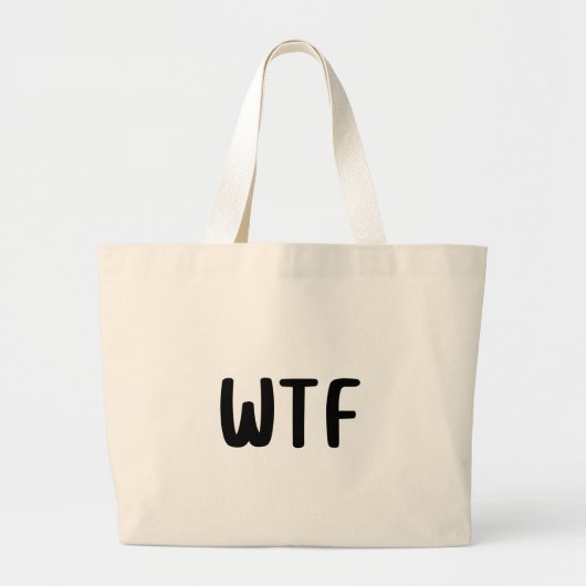 WTF Minimalist Funny Aesthetic Canvas Grote Tote Bag (Voorkant)