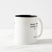 WTF-Mok - twee toonkleuren Tweekleurige Koffiemok (Voorkant rechts)