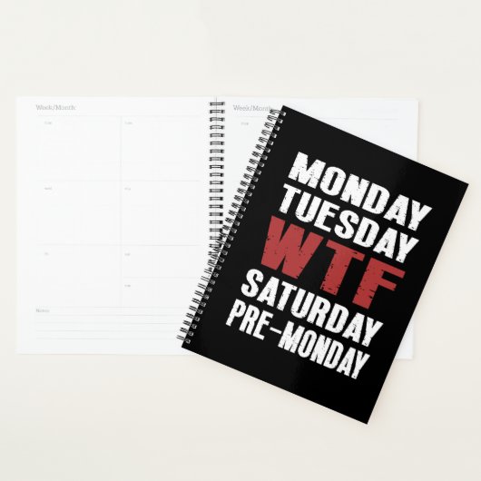 WTF ongedateerde maandelijkse weekplanner Planner (Display)