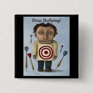 WTF?! Stop met pesten! Vierkante Button 5,1 Cm