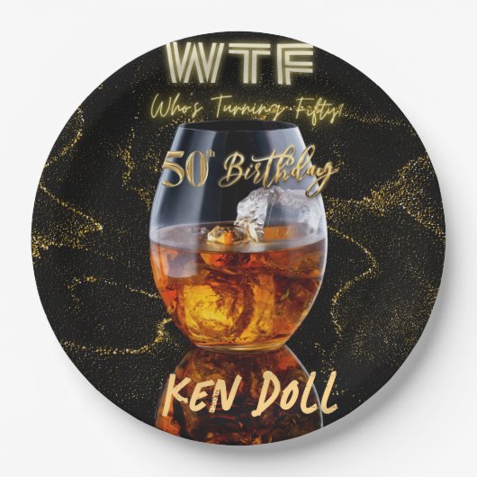 WTF Vijftig Mannen Papieren Bordje (Voorkant)