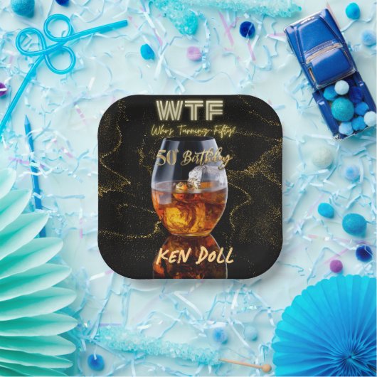 WTF Vijftig Mannen Papieren Bordje (Feest)
