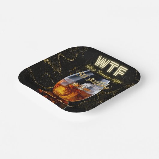 WTF Vijftig Mannen Papieren Bordje (Gebogen)