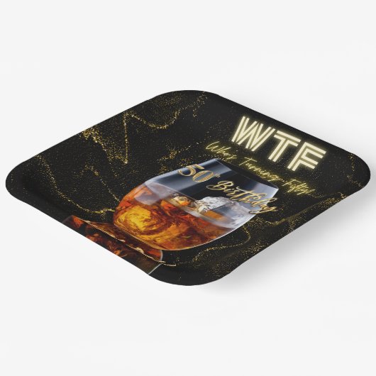 WTF Vijftig Mannen Papieren Bordje (Gebogen)