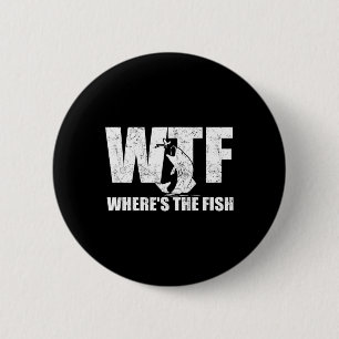 Wtf Waar#39; s De Vis Mannen#39; s Grappig Vist Gi Ronde Button 5,7 Cm