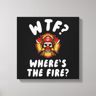 WTF Waar is de brandweerman? Canvas Afdruk