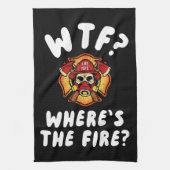 WTF Waar is de brandweerman? Theedoek (Verticaal)