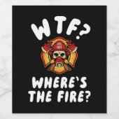 WTF Waar is de brandweerman? Wijn Etiket (Enkel label)